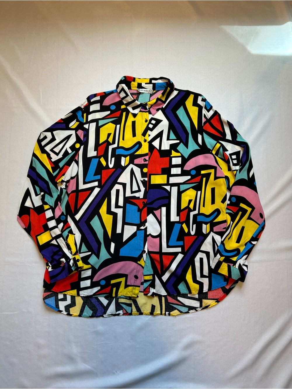 Big Dart Geometric Retro Button-Up Shirt EUR 54